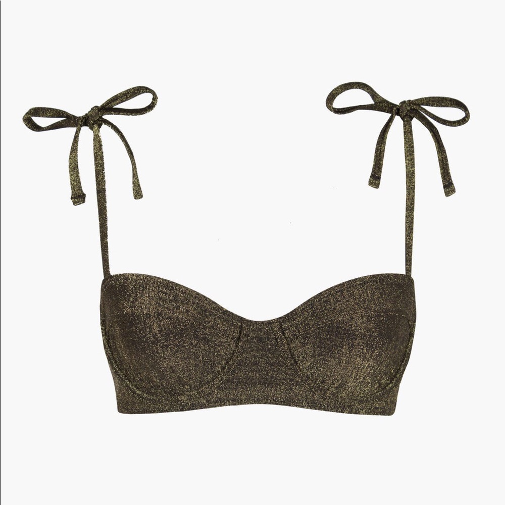 Lonely Label Black + Gold Sparkle ✨ Bikini Top